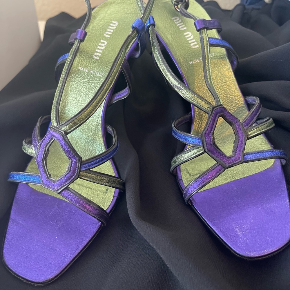 Miu Miu Women's Purple Strappy Sandals